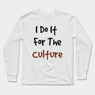 I Do It For The Culture - Red Ankara Print Long Sleeve T-Shirt